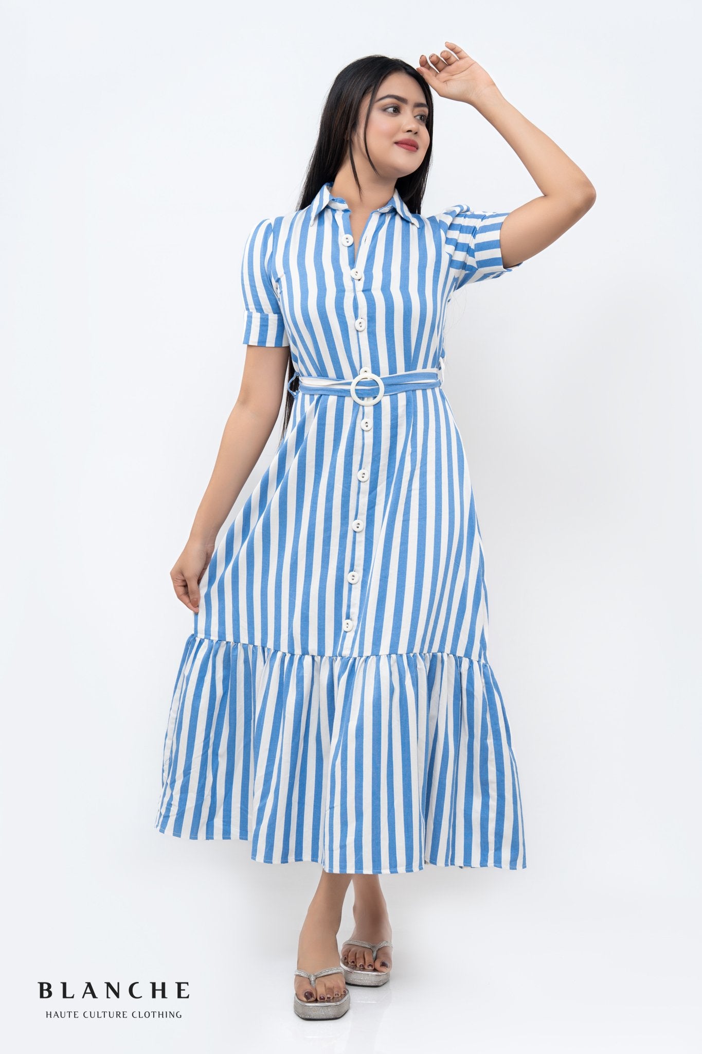 Stripe Printed Maxi Dress