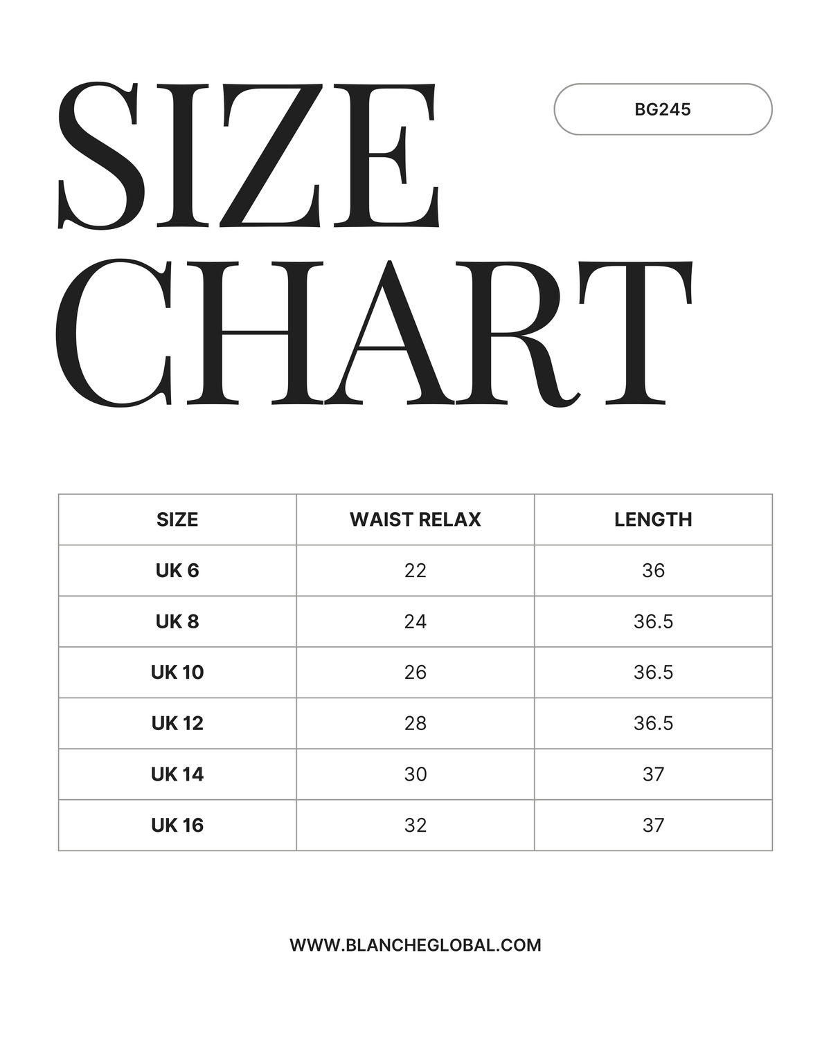 Brown Floral Maxi Skirt - BG245 - Size chart