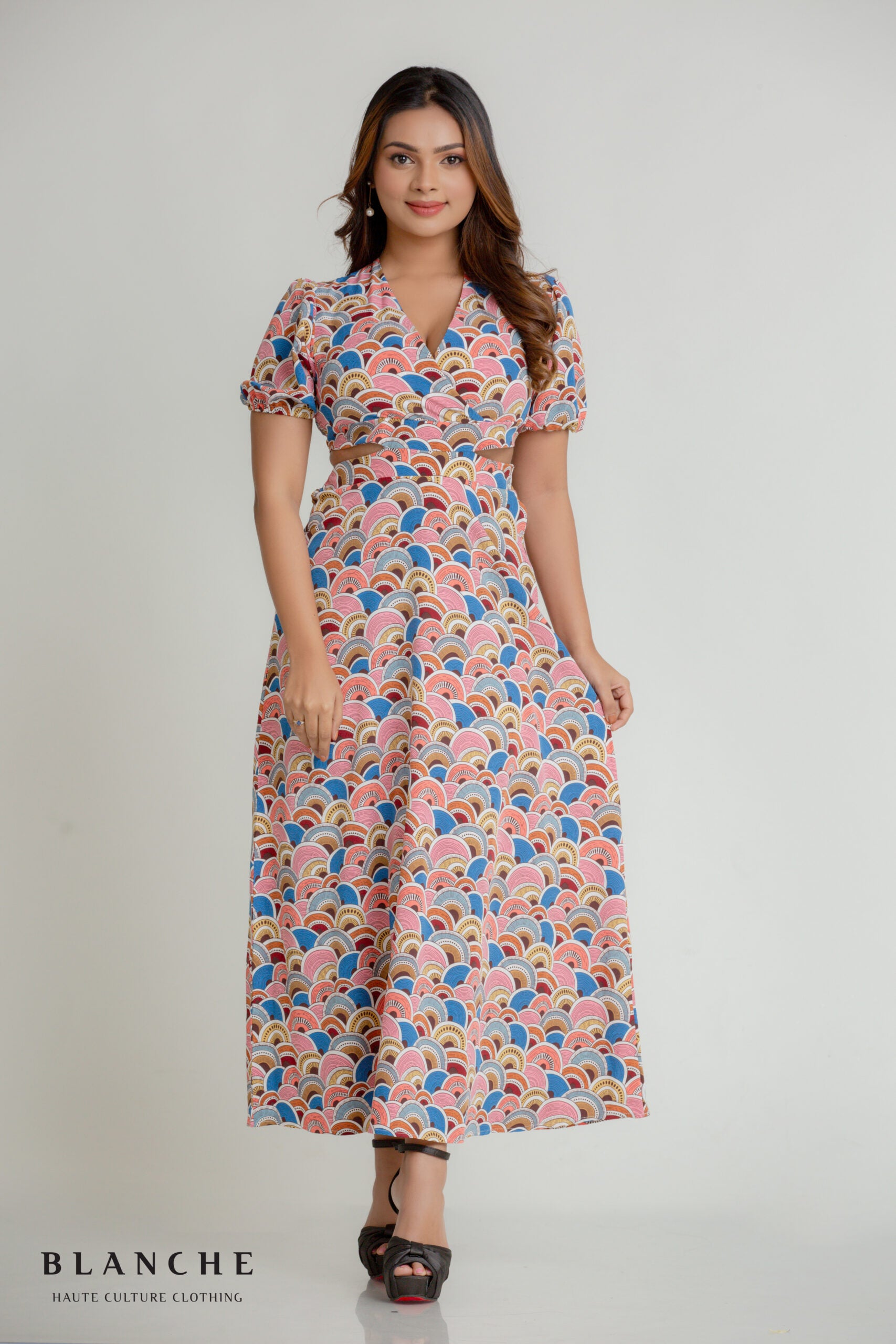 Pink Waist Cutout Dress