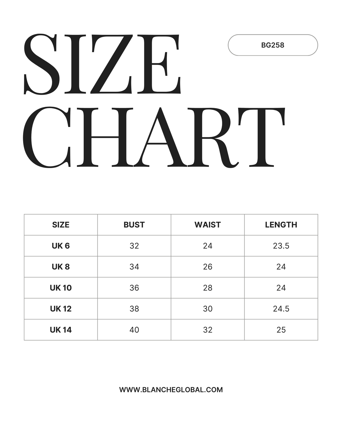 Gingham Halter Mini Dress - BG258 - Size chart
