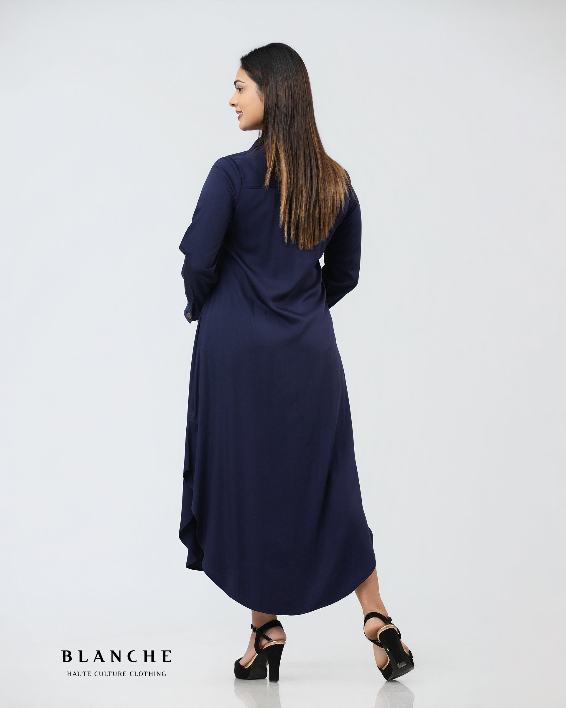 Button Detailed Shirt Midi Dress