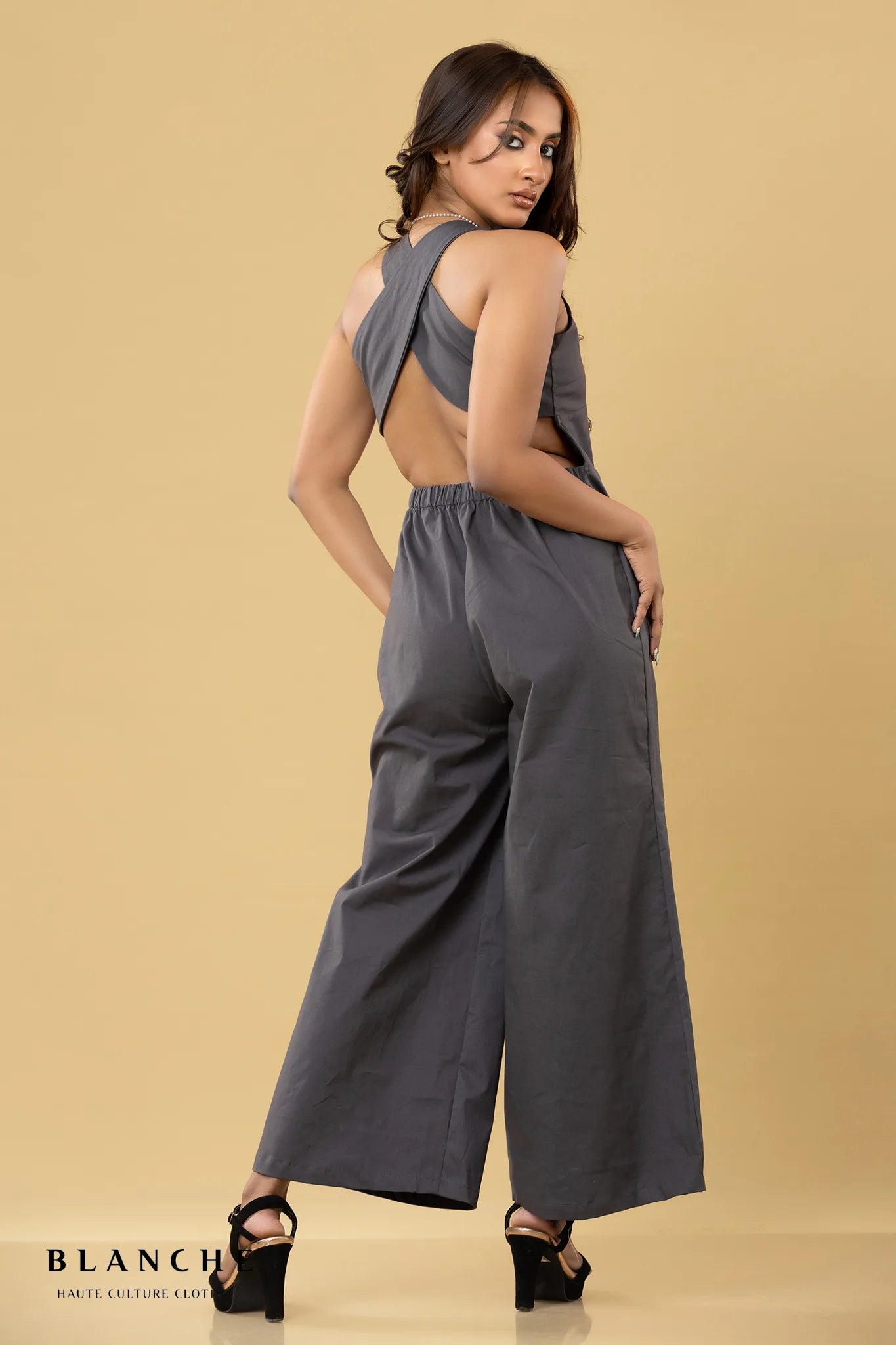 Charcoal Sleeveless Jumpsuit