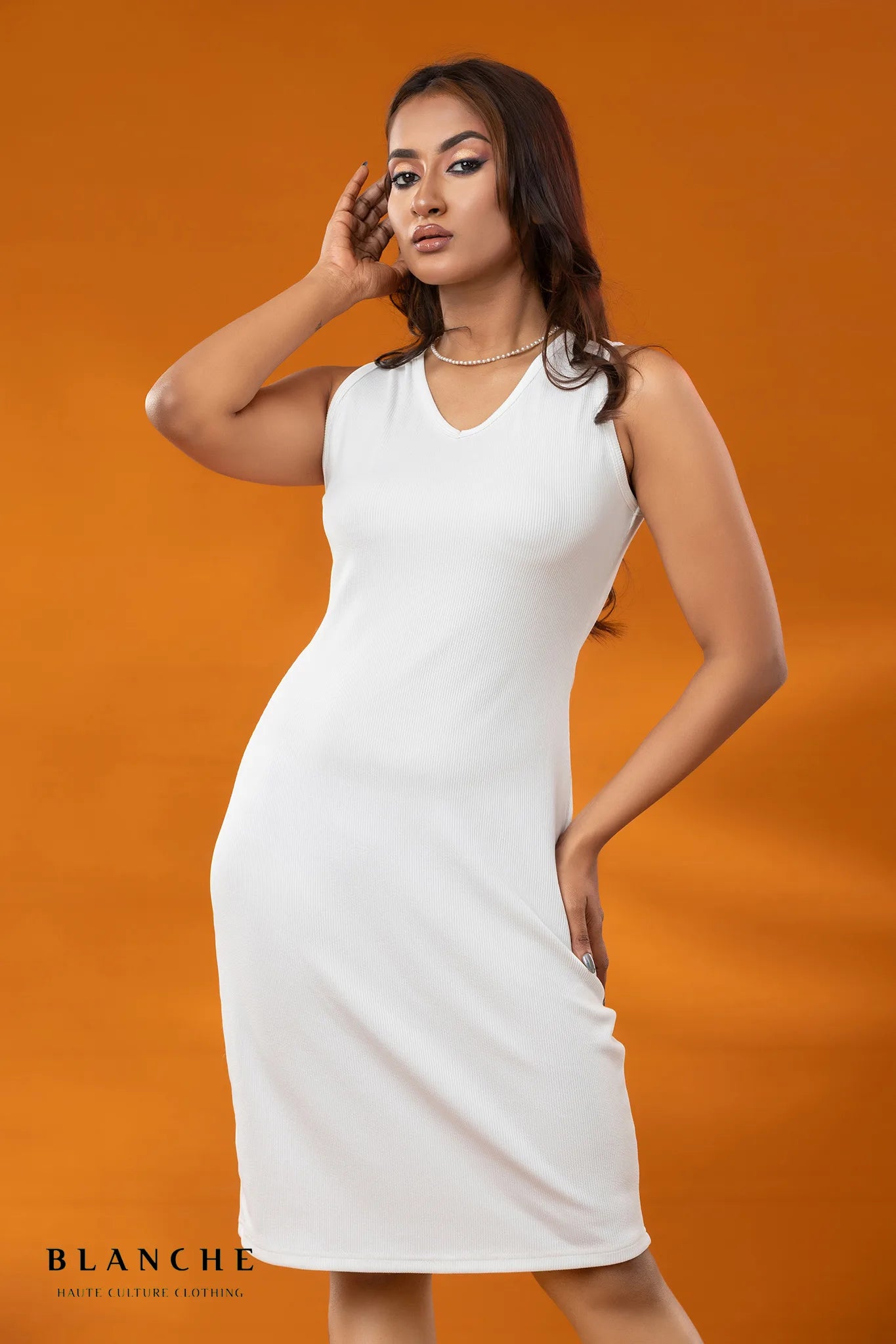 Ivory Rib Tank Dress