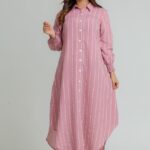 Pink Stripe Shirt Dress
