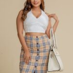 Button Checked Skirt