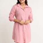Soft Rose Shirt Dress