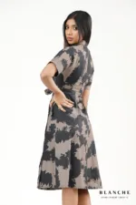 Monochrome Wrap Midi Dress - Image 2