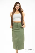 Olive Cargo Maxi Skirt