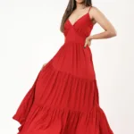 Tiered Maxi Dress - Red