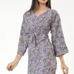 Paisley Tie-Front Mini Dress