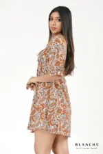 Boho Floral Ruffle Mini Dress - Image 3