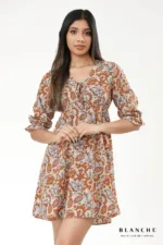 Boho Floral Ruffle Mini Dress