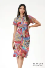 Boho Patchwork Shirt Dress - Image 3