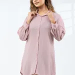 Linen Soft Rose Shirt Dress