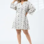 Allover Print Sand Bloom Mini Dress