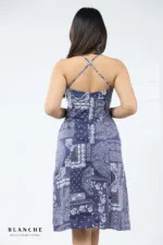 Indigo Patchwork Slit Dress - Image 2
