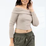 Off Shoulder Ribbed Top