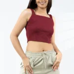Burgundy Cropped Tank Top