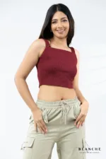 Burgundy Cropped Tank Top