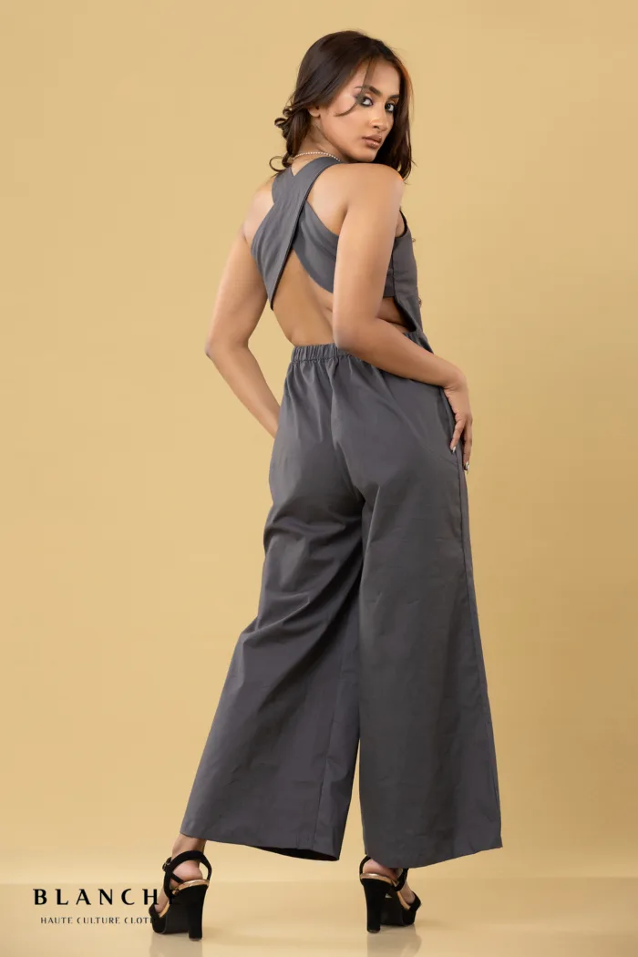 Charcoal Sleeveless Jumpsuit - Image 2
