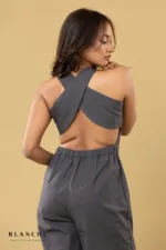 Charcoal Sleeveless Jumpsuit - Image 3