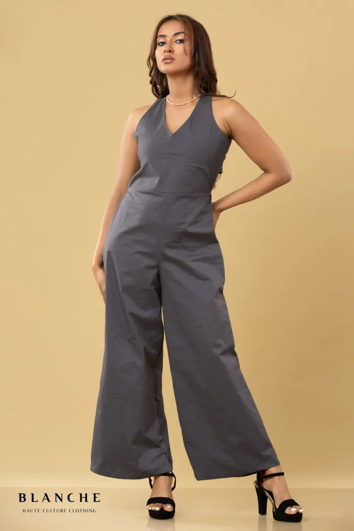Charcoal Sleeveless Jumpsuit - Image 1