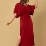 Drawstring Drape Maxi Dress