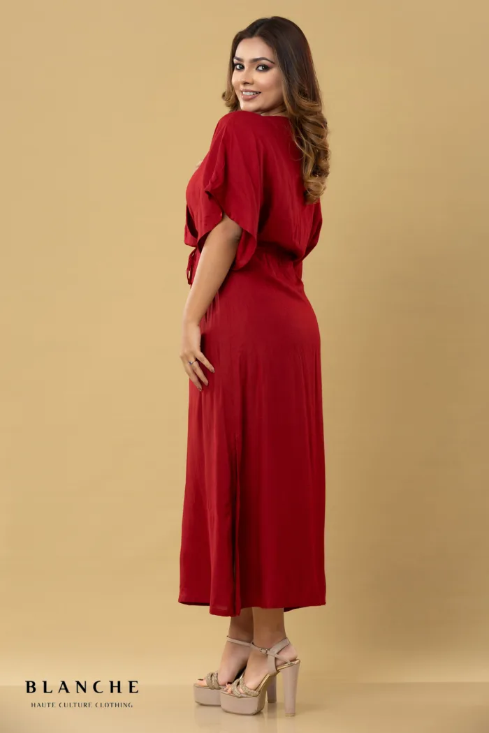 Drawstring Drape Maxi Dress - Image 3