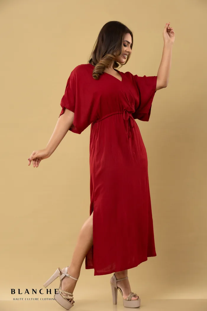 Drawstring Drape Maxi Dress - Image 1