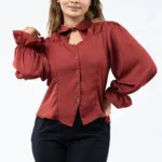 Ruffled Button-Up Blouse