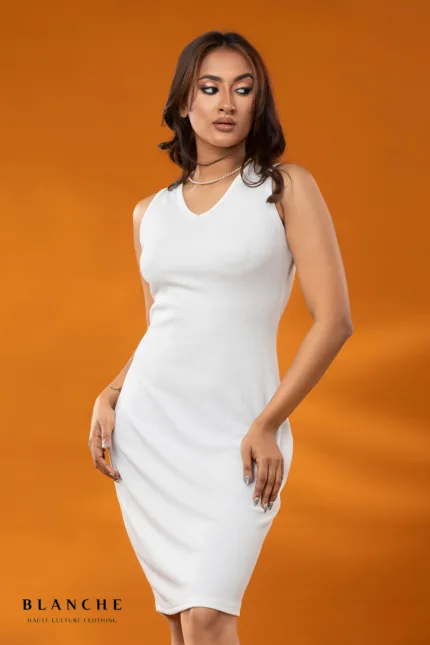 Ivory Rib Tank Dress