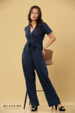 Navy Wrap Jumpsuit