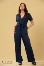 Navy Wrap Jumpsuit - Image 2