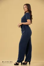 Navy Wrap Jumpsuit - Image 3