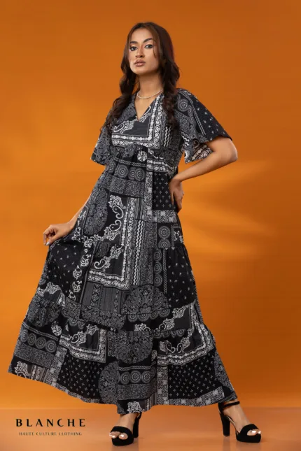 Noir Collage Maxi Dress