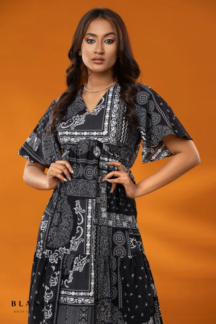 Noir Collage Maxi Dress - Image 2