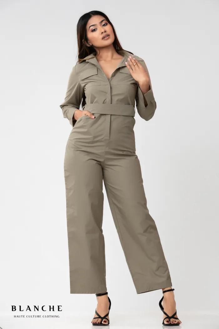 Olive Utility Jumpsuit - Image 1