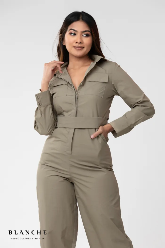 Olive Utility Jumpsuit - Image 2