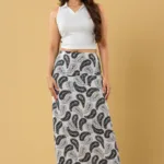Paisley Print Slit Skirt