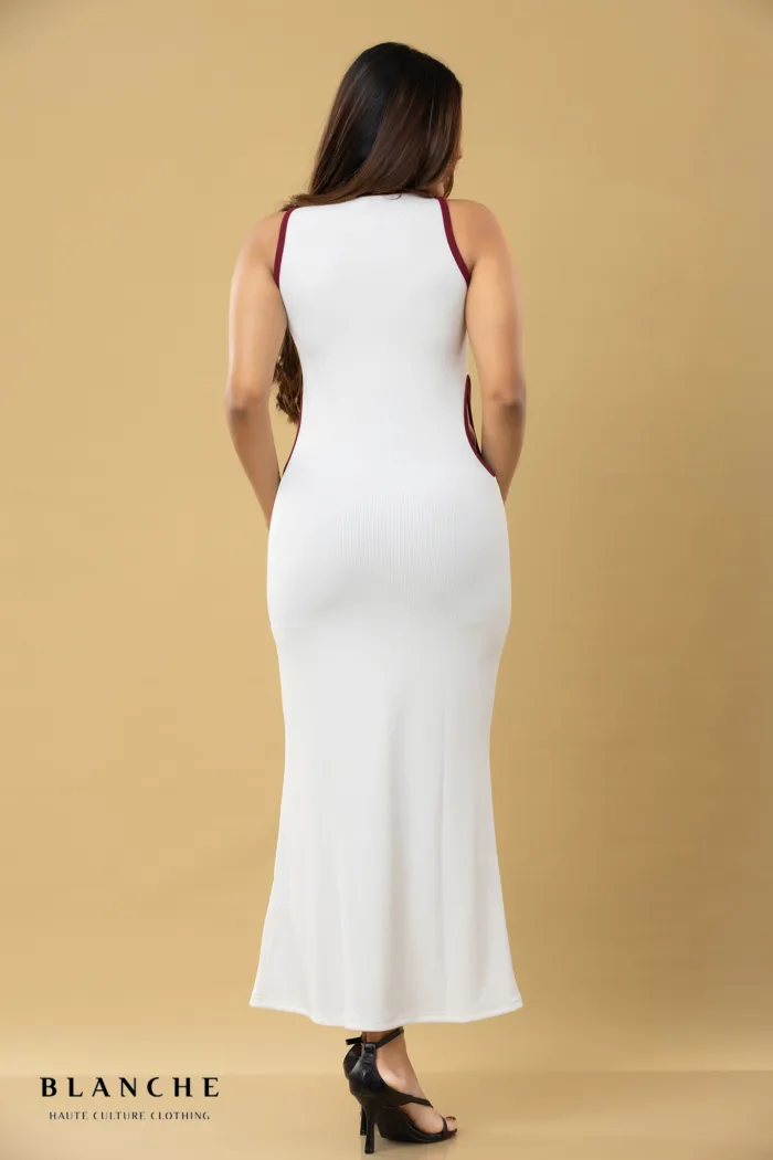 Sidecut Maxi Dress - White - Image 3