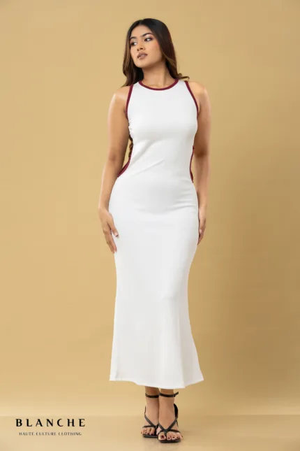 Sidecut Maxi Dress - White