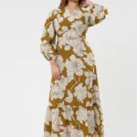 V-Neck Maxi Dress - Mustard