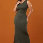 One Shoulder Maxi – Green