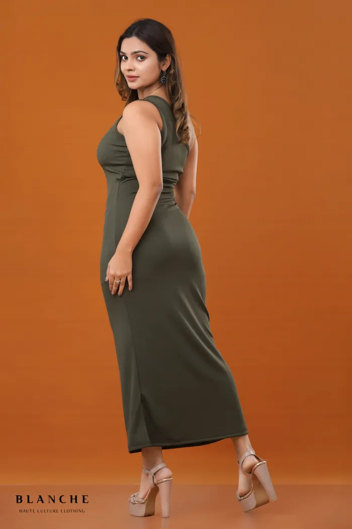 One Shoulder Maxi – Green - Image 2