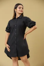 Drop Shoulder Shirt Dress - Image 4
