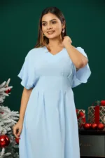 SOFT SLEEVE ALINE MIDI DRESS - Image 2